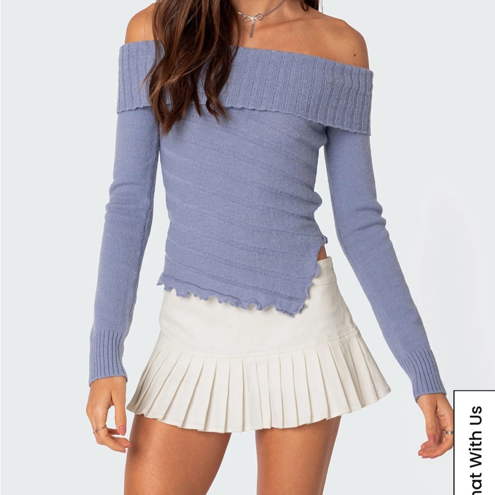 Edikted Sonya fold over knit top